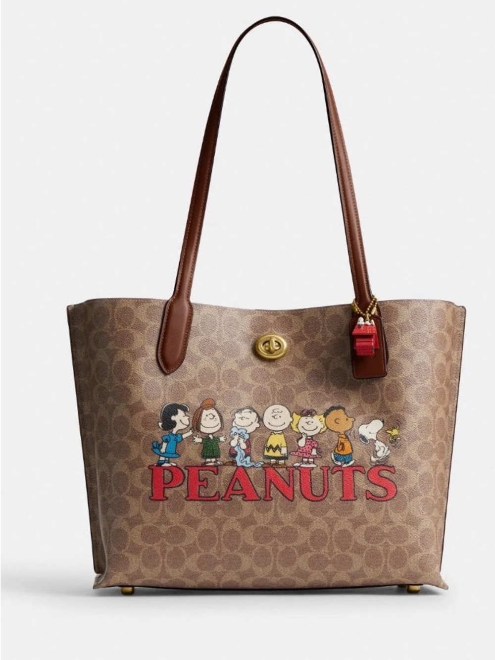 New Authentic Coach X Peanuts Willow Tote Bag In Signature Canvas CBF73